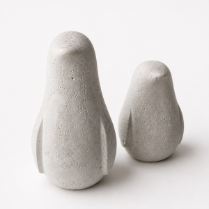 Set 2 Figurine Decorative Păsări, Stil Scandinav — Penguin Duo | Lazuran Studio
